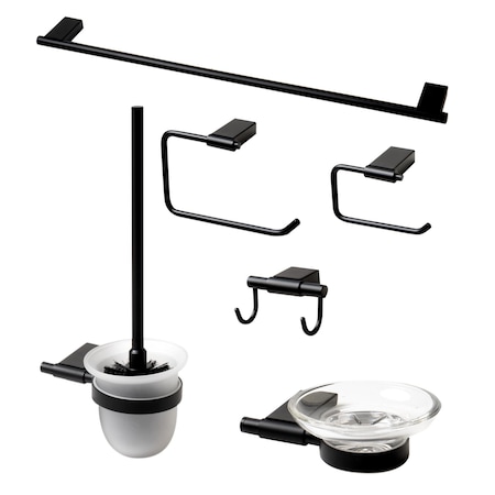 Alfi Brand Black Matte 6 Piece Bath Accessory Set AB9515-BM